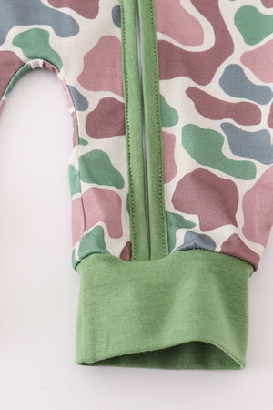 Camouflage print romper