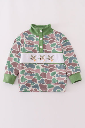 Camouflage mallard embroidery top