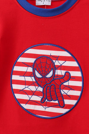 Red character applique top