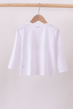 White deer embroidery top