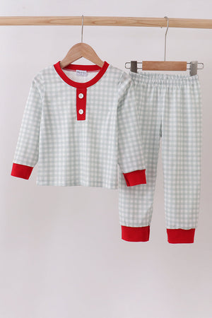 Sage gingham pajama set
