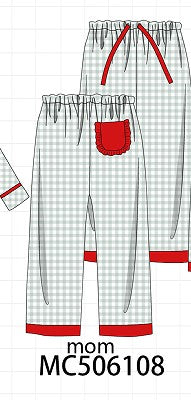 Sage gingham mom pajama pants