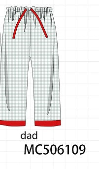 Sage gingham dad pajama pants