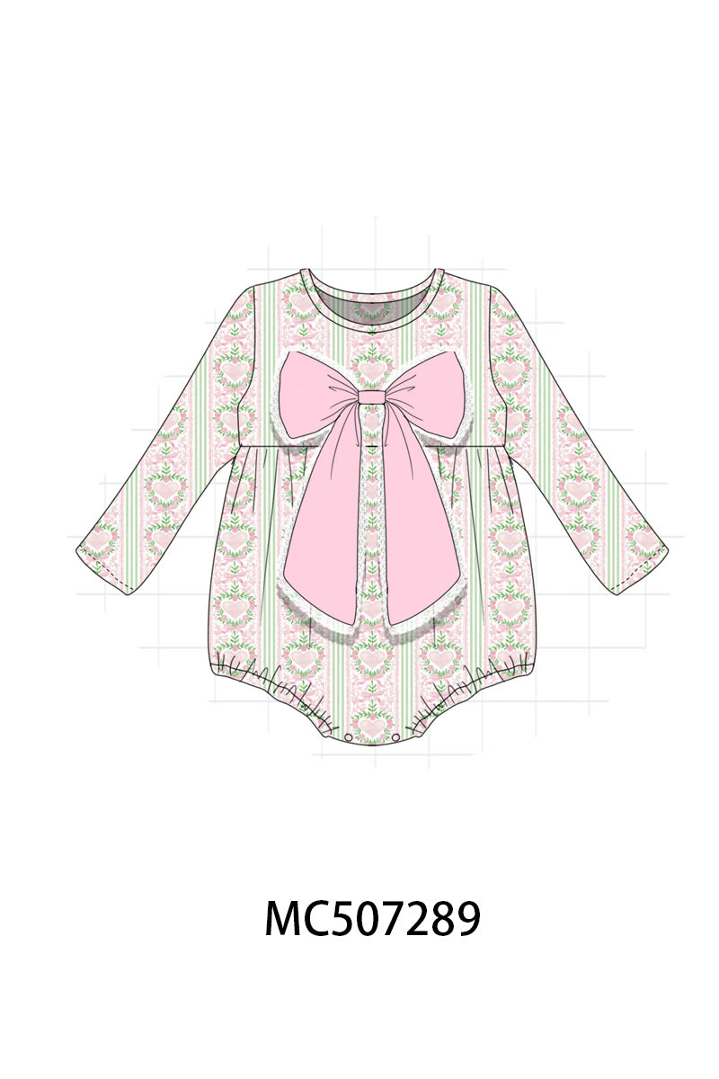 Pink bow floral bubble