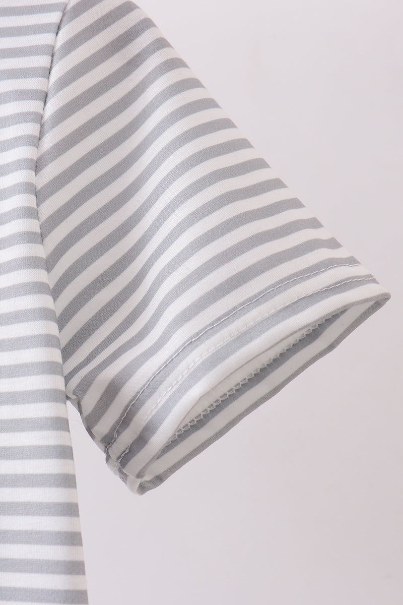 Maroon Alabama embroidery stripe button down shirt