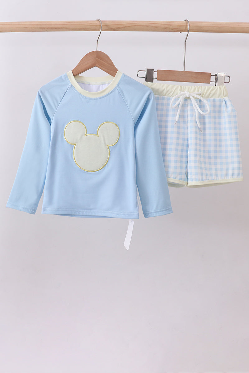 Character applique  gingham 2pc swimsuit