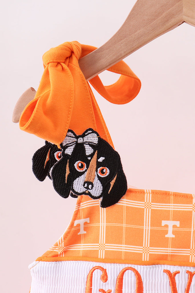 orange plaid dress Orange Tennessee go vols embroidery plaid dress 12 Months