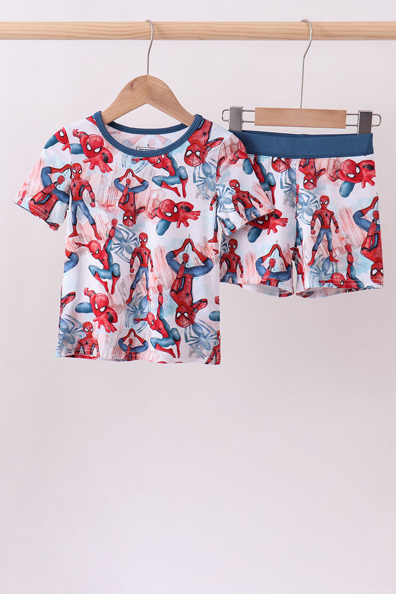 Blue character bamboo 2pc pajama set