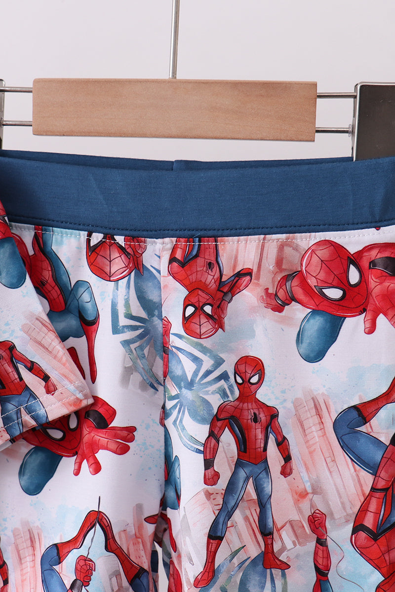 Blue character bamboo 2pc pajama set