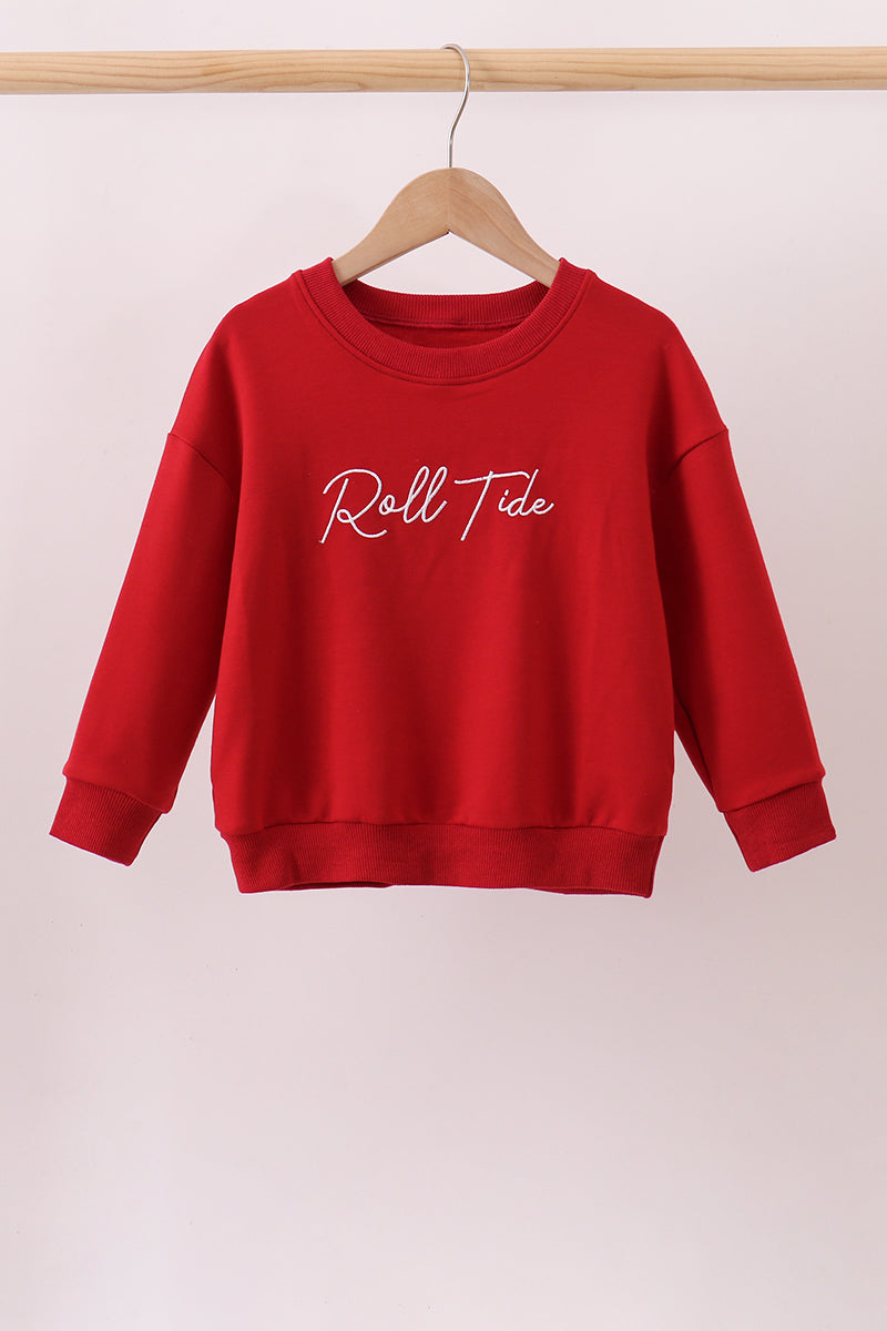 Maroon Alabama Roll Tide Embroidery Top