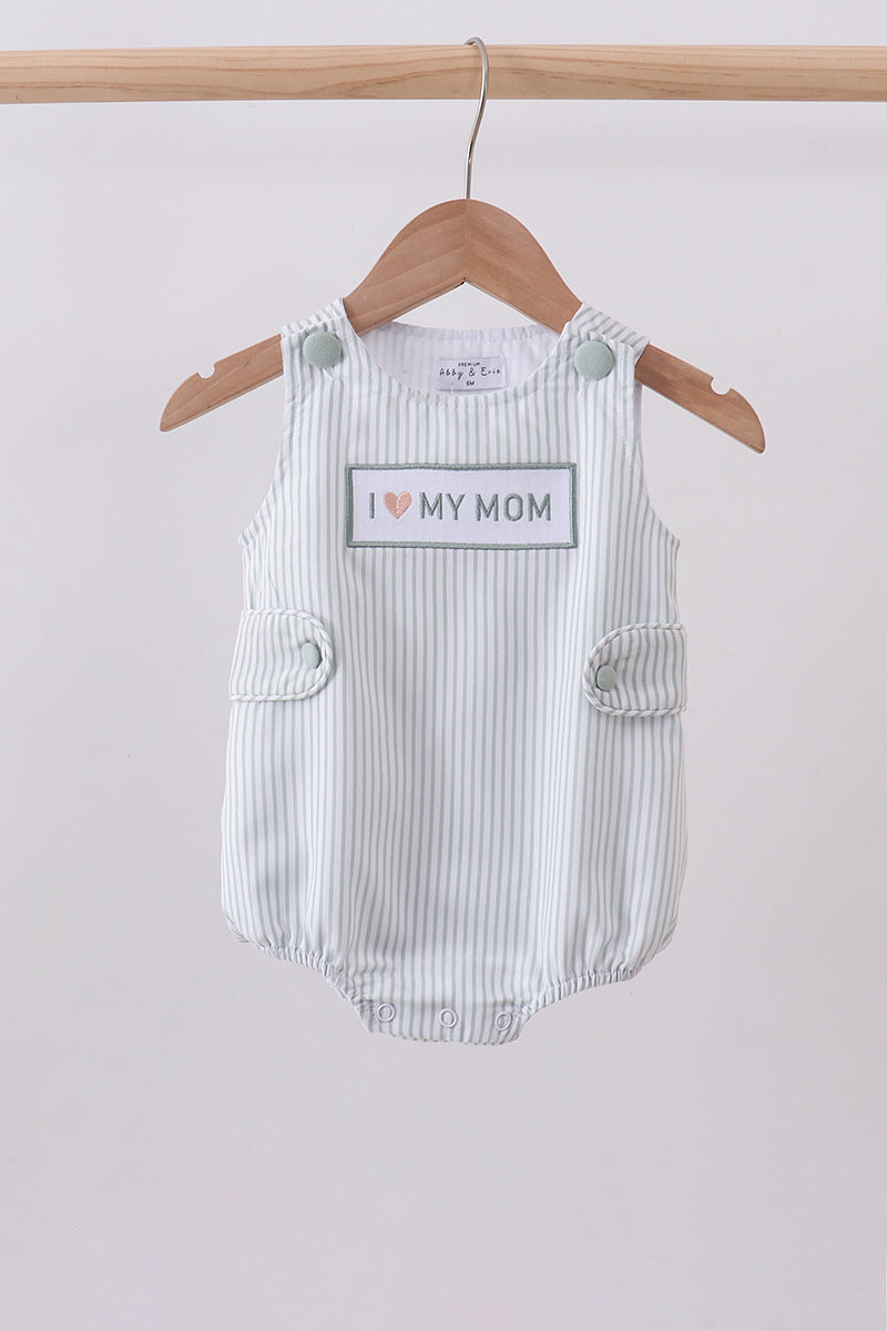 Blue stripe I love my mom bubble