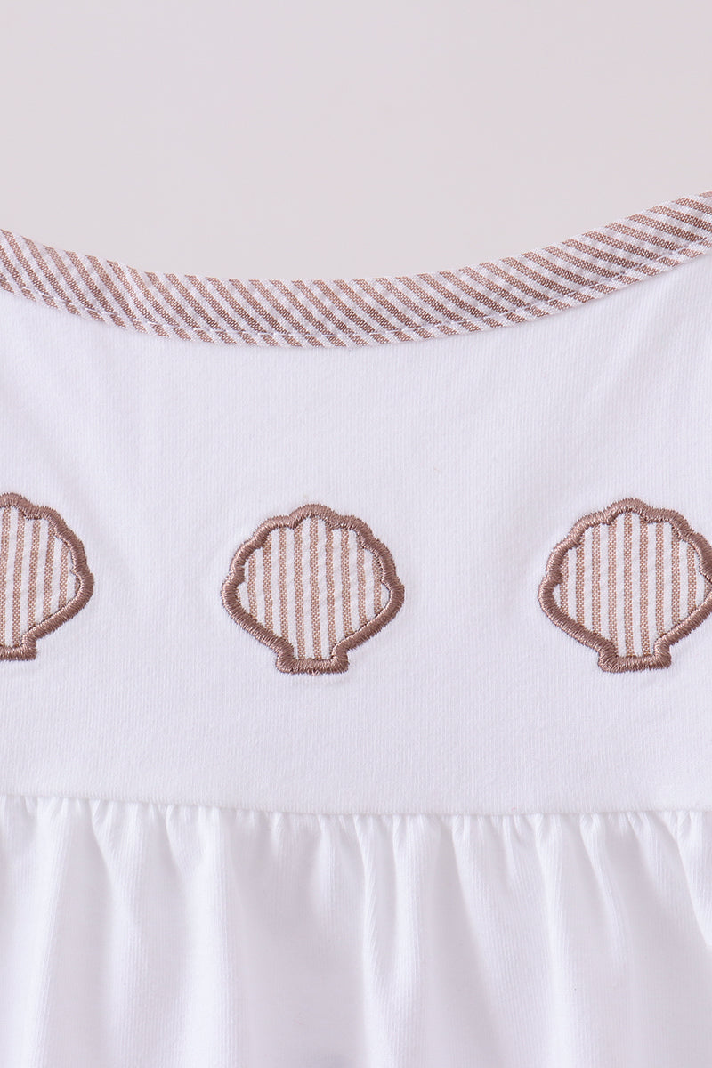 Ivory shell embroidery bloomer set