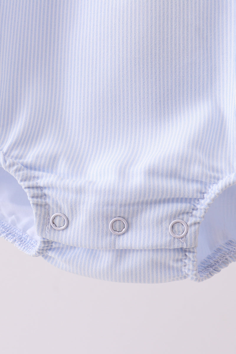 Blue stripe ruffle bubble