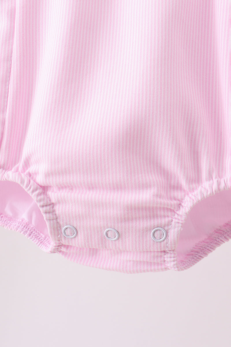 Pink stripe ruffle bubble