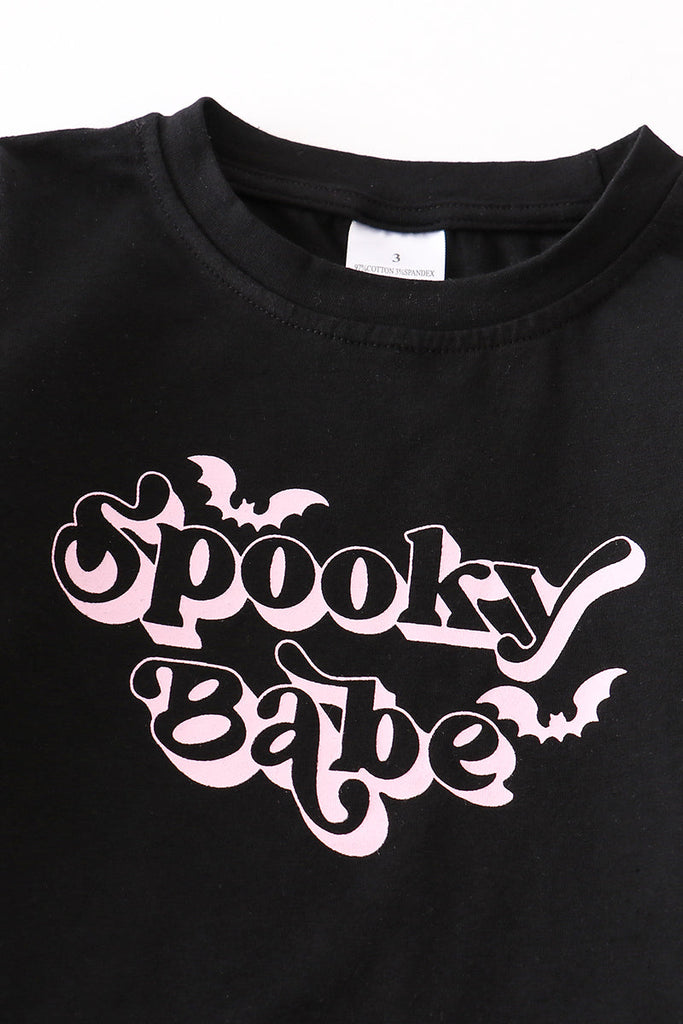 Black halloween spooky babe skirt set