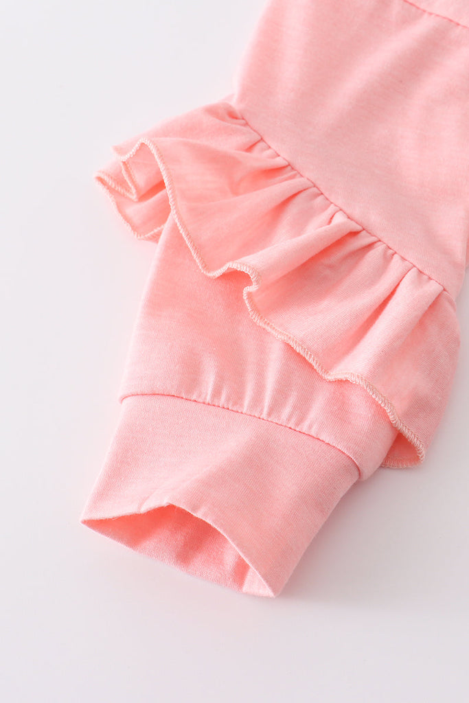Pink sunflower leather short skirt set
