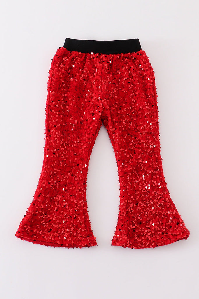 Red sequin girl pants
