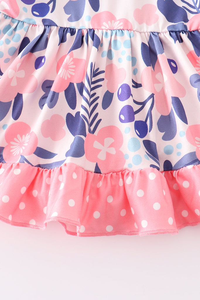 Floral print ruffle baby tutu skirt romper
