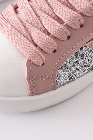 Pink star glitter sneaker (toddler to big kids)