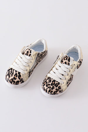 Leopard star glitter sneaker (toddler to big kids)