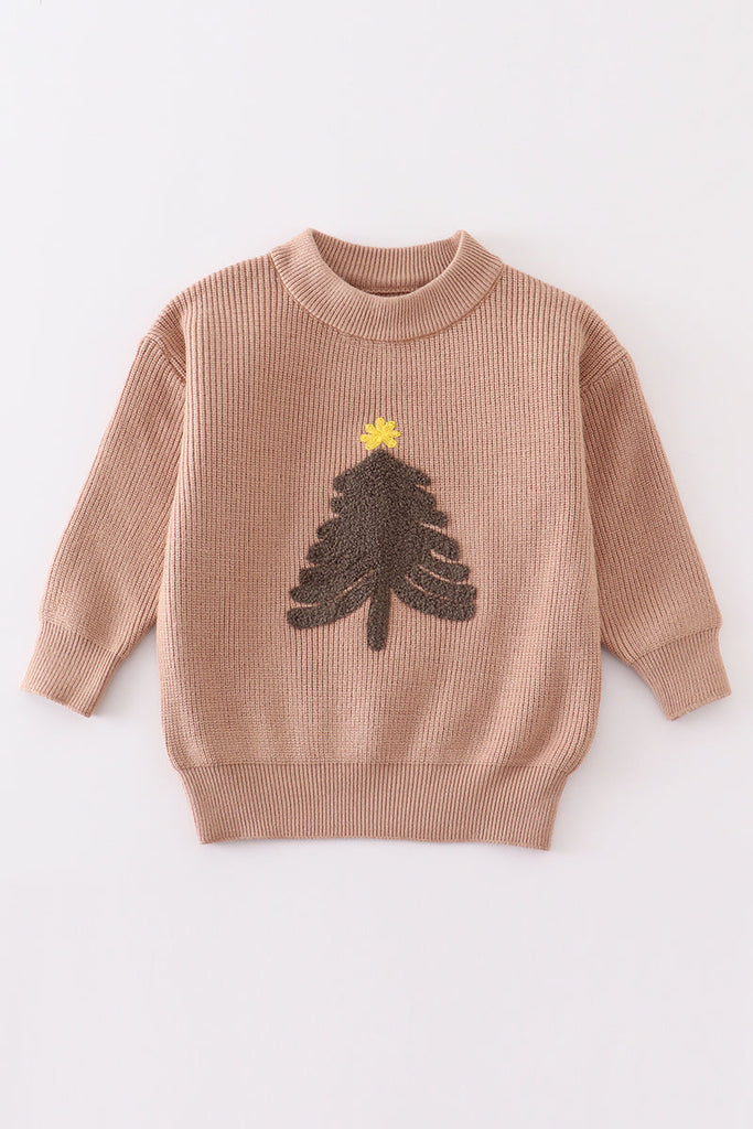 Brown christmas tree sweater