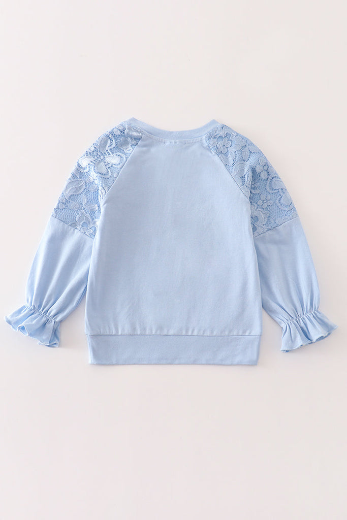 Blue "SIMPLY BLESSED" girl top