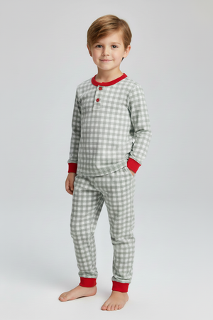 Sage gingham pajama set