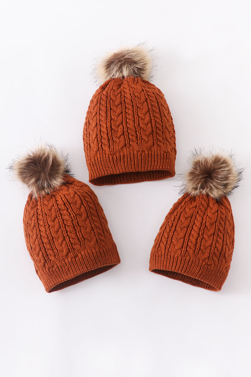 NWT Lululemon Athletica Rust Knit Pom-Pom Hat Lululemon Womens Cable-Knit Pom-Pom Beanie - Dark Red - lulu  main image 2