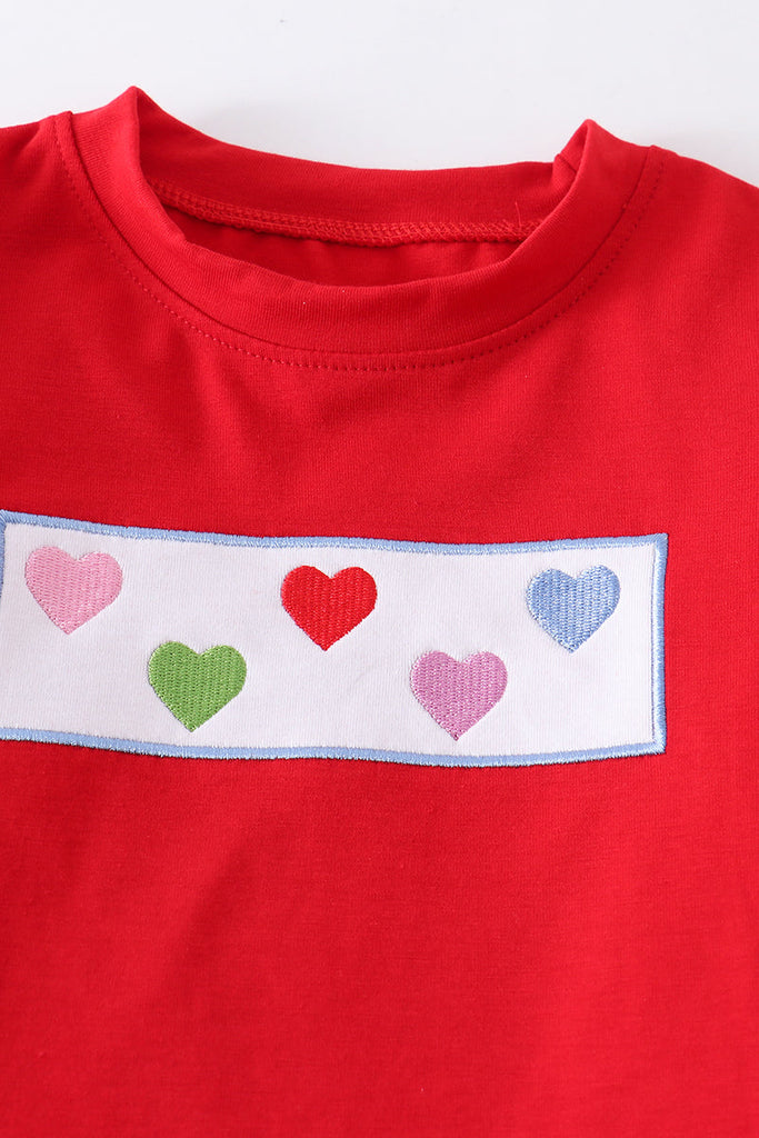 Valentine's day heart love embroidery boy set