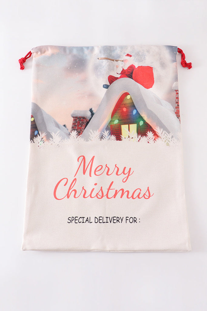 Canvas christmas big draw string gift bag