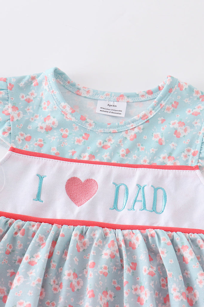 Floral print love daddy embroidery girl bubble