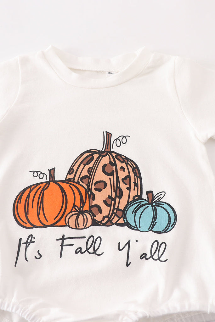 It's Fall y'all pumpkin baby romper