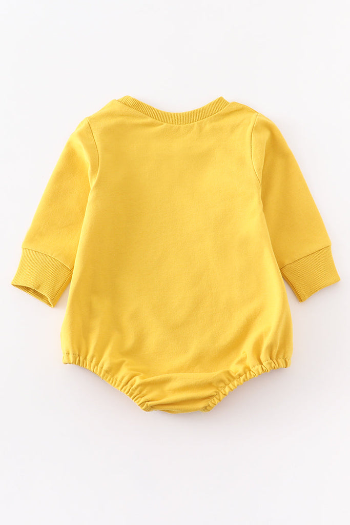Mustard sweatshirt baby romper