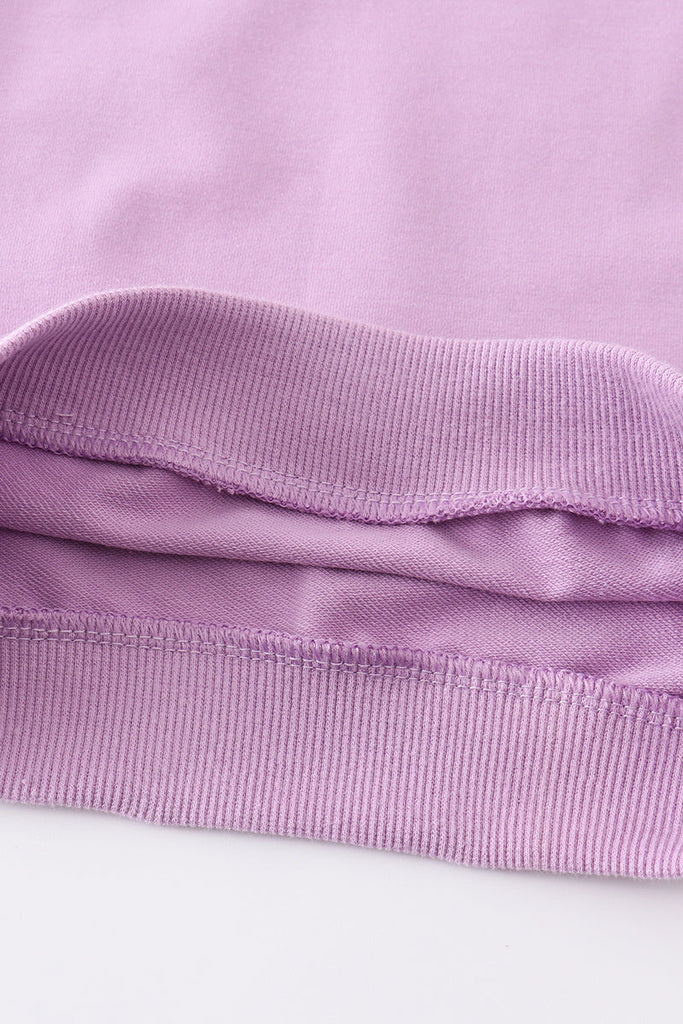 Purple ruffle pullover girl top