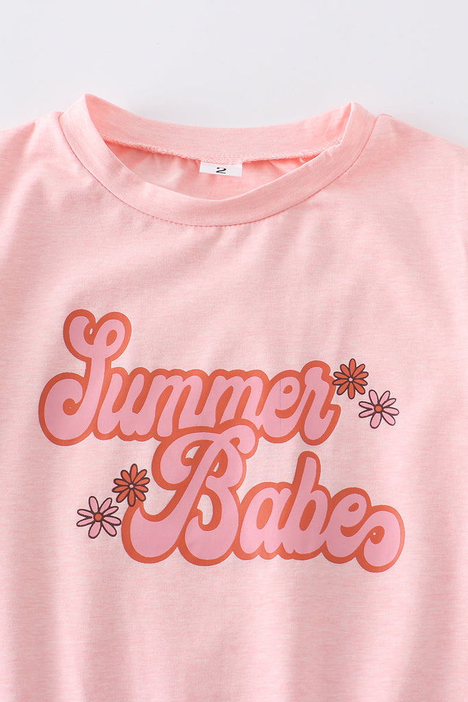 Pink summer babe short sleeve top