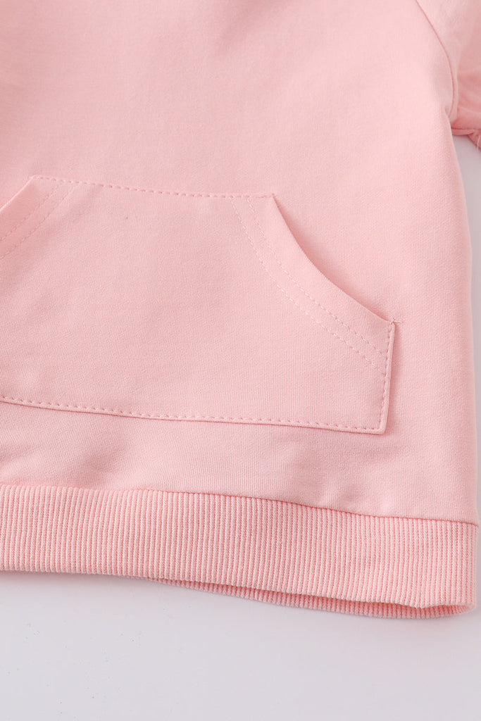 Pink pocket hoodie set