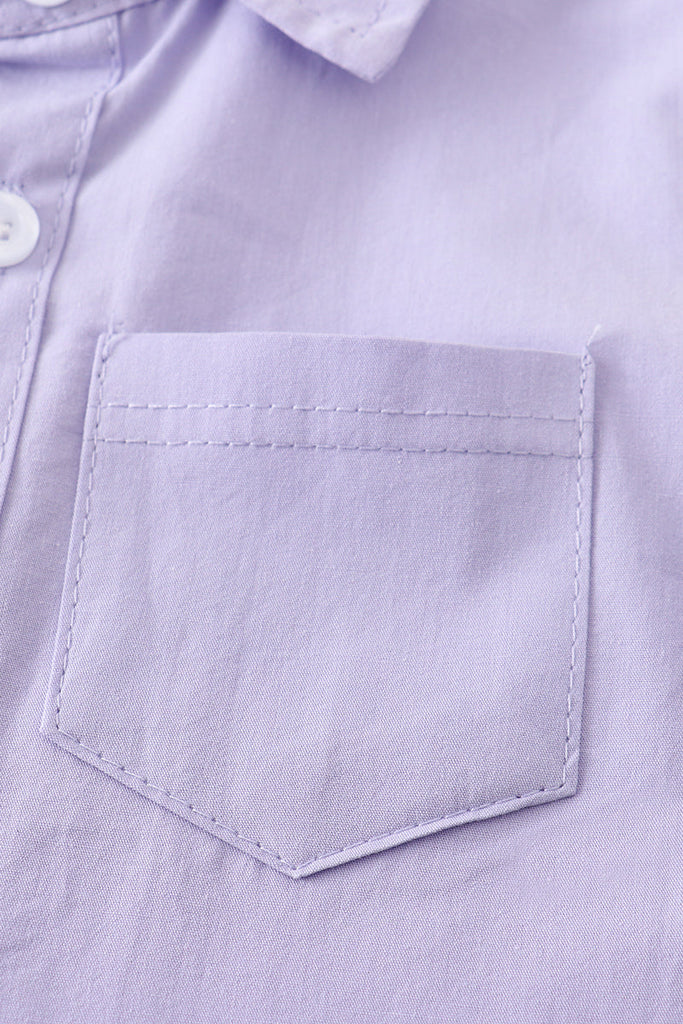 Lavender button-downs pocket boy shirt