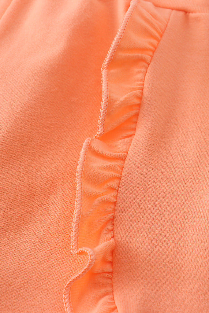 Orange ruffle girl shorts