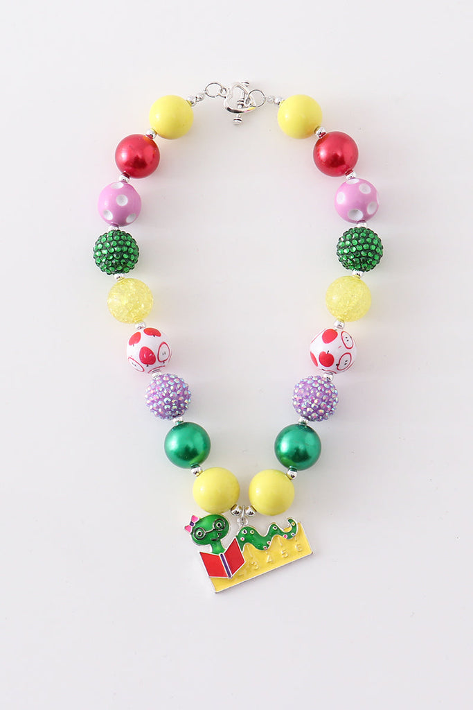 Back to school bubble chunky necklace