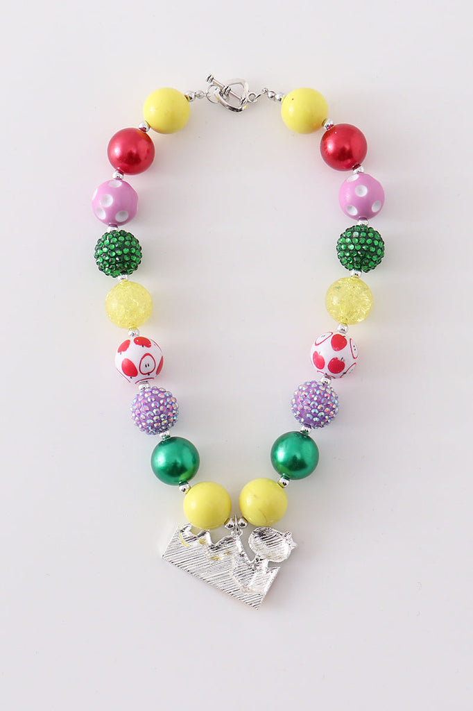 Back to school bubble chunky necklace