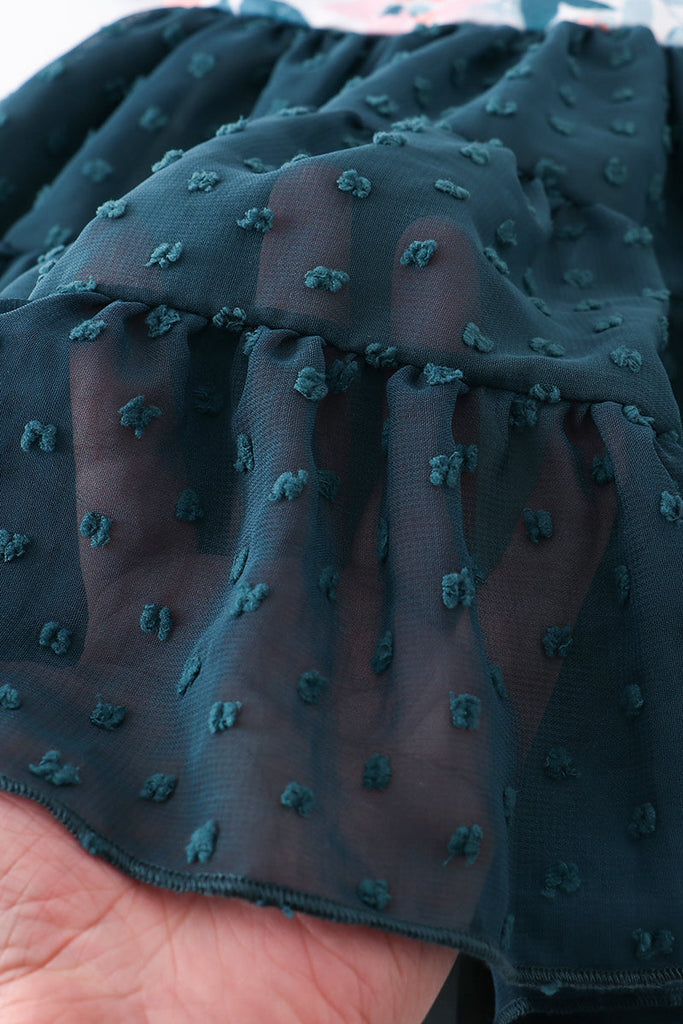 Turquoise floral girl tutu dress