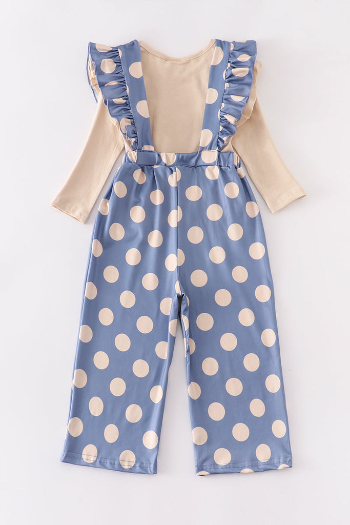 Blue dot suspenders set
