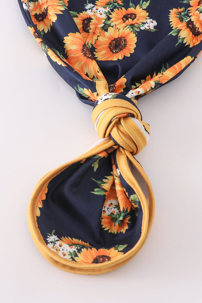 Navy sunflowers sleep sack wearable blanket
