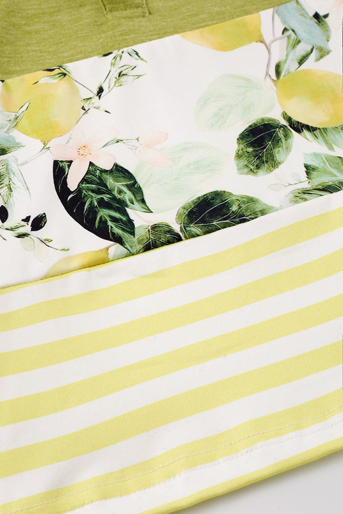 Lemon print stripe boy top