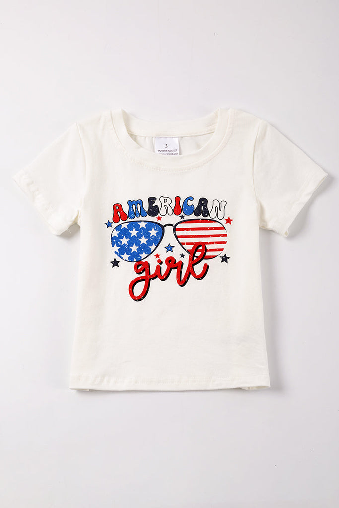 White "American girl  " mommy & me top